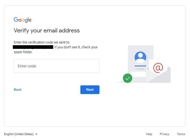 Email verification form