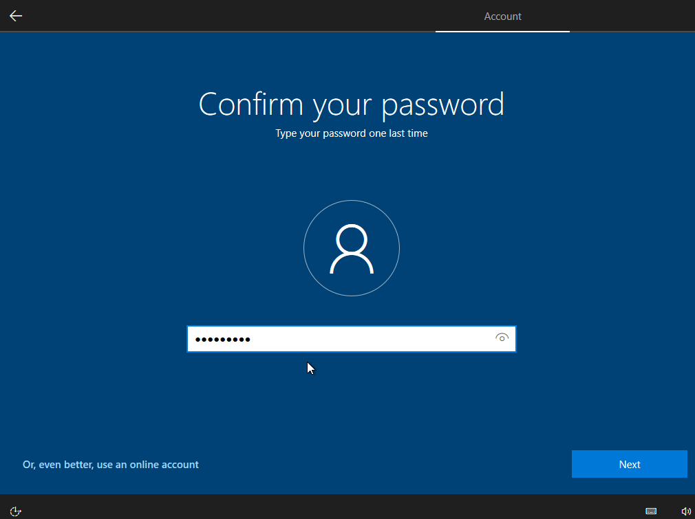 Confirm password